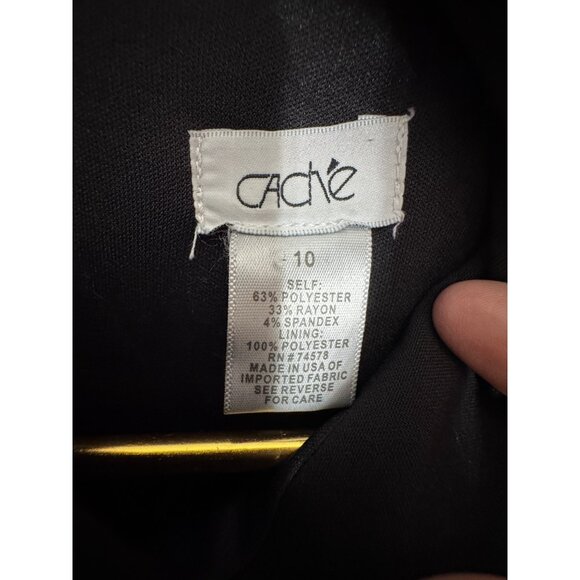 Vintage Black Cache Cold Shoulder Sheath Dress Sexy Y2K Size‎ 10 Classic LBD Hot - Picture 13 of 14